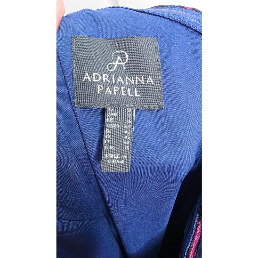 Adrianna Papell One Shoulder Jacquard Gala Formal Gown Size 12 Orchid Wedding - Picture 6 of 15